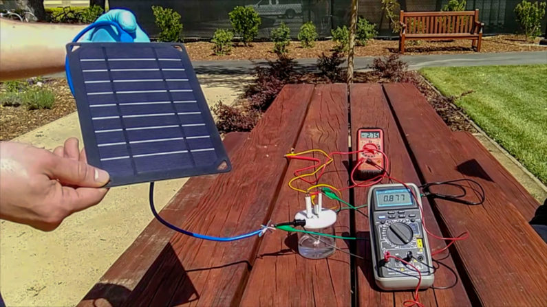 Hydrogen fuel creator prototype.