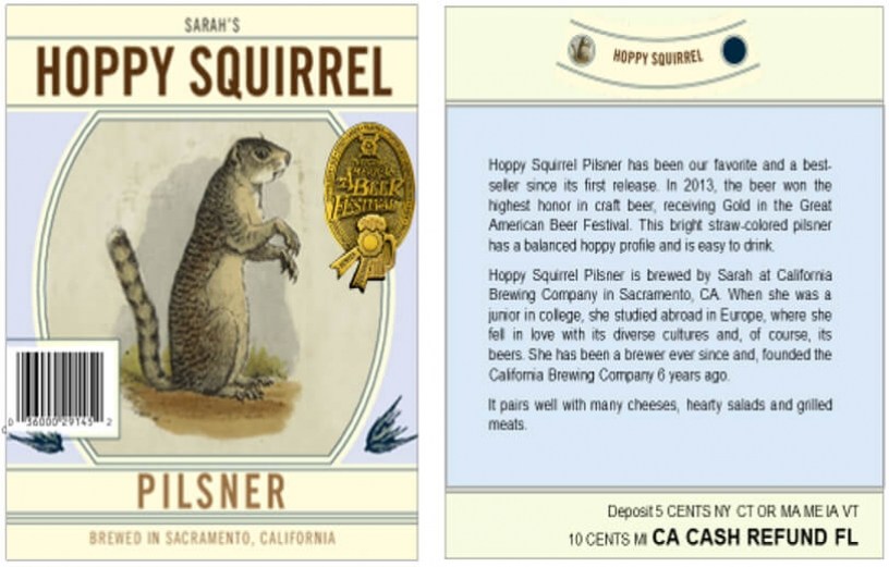 Beer label used in study.