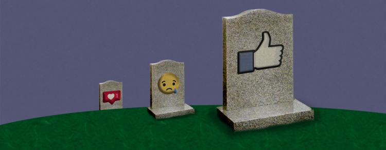 Gravestones of social media.