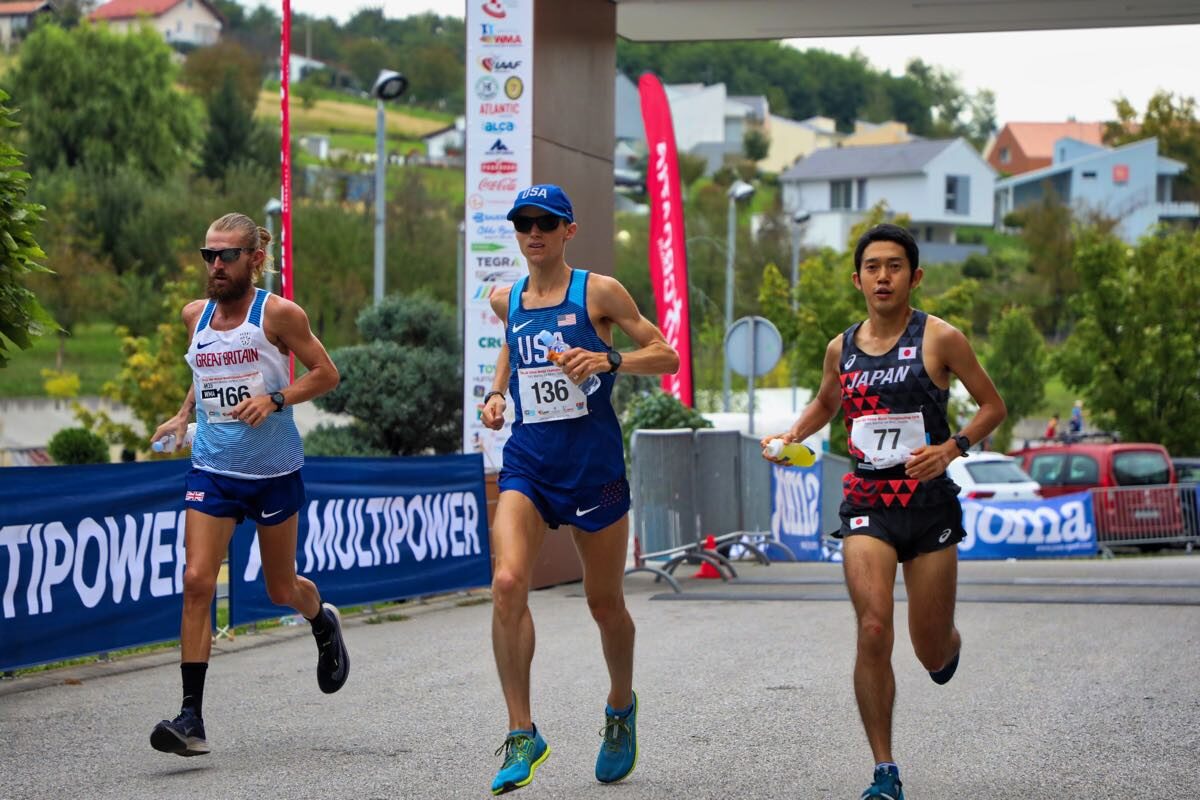 Marathon runners compete in 100k race.