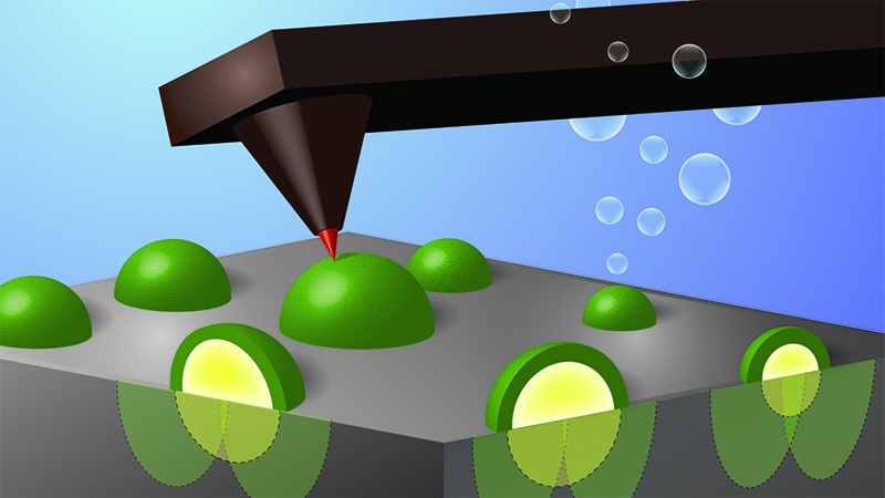An illustration of a microscope looking for solar fuel.