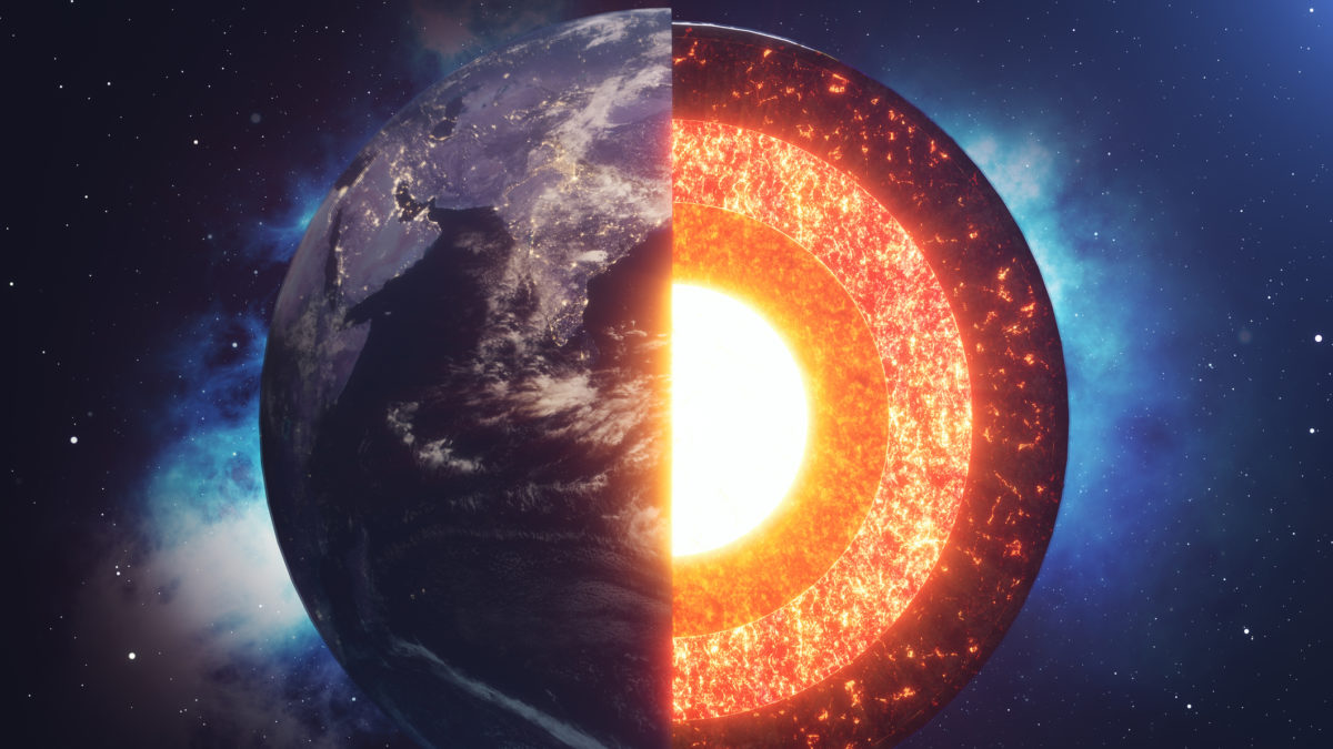 An illustration of the earth's core.