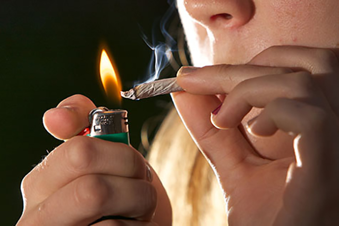 Person smoking cannabis