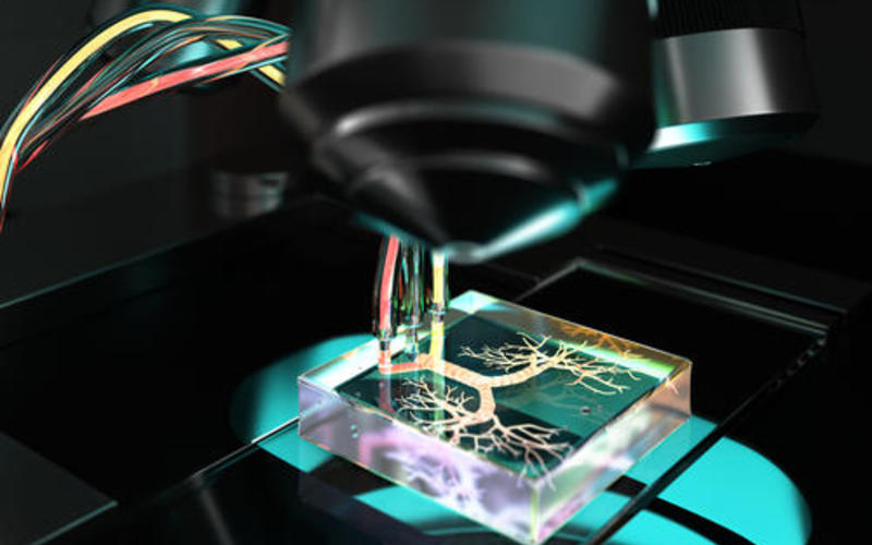 A machine analyzing a lung.