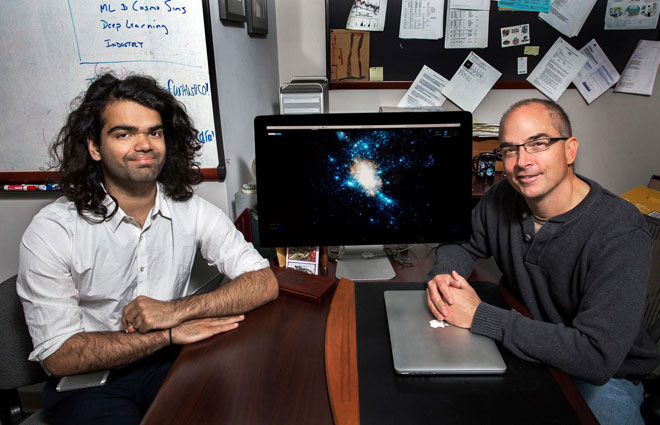University of Illinois student Harshil Kamdar and professor Robert Brunner.