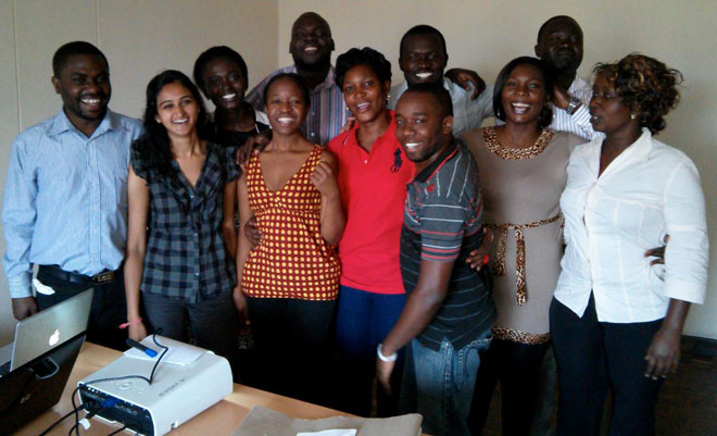 The HOPE team gathers with Saloni Parikh on her last day in Kisumu.