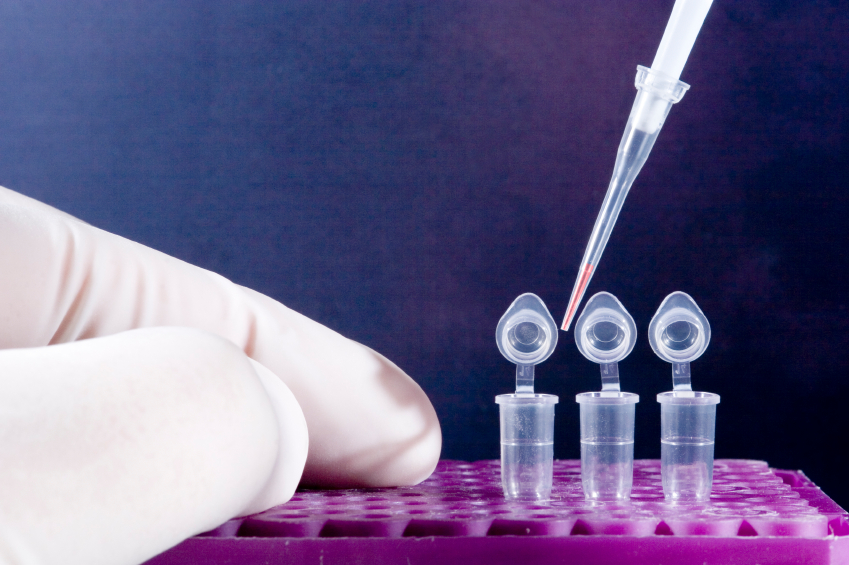 Test tubes with pipette