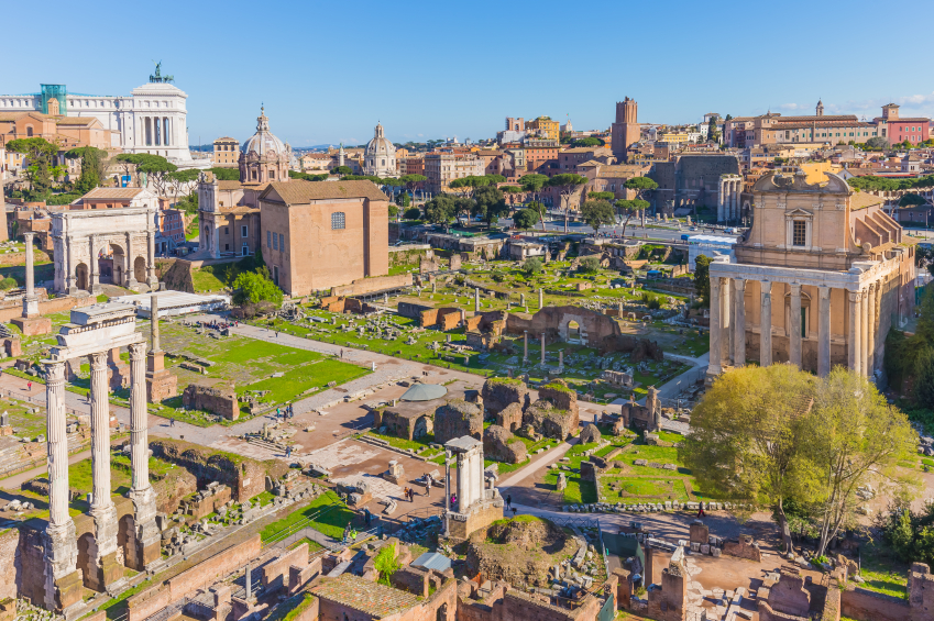 Archaeological sites in an Italian city
