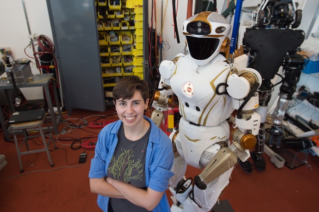 MIT student Sarah Hensley with her robot