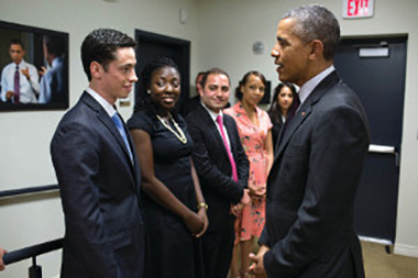 Students with President Obama