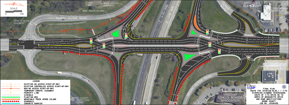 diverging diamond interchange