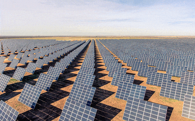 Images of solar panels taken with an infrared thermal-imaging camera