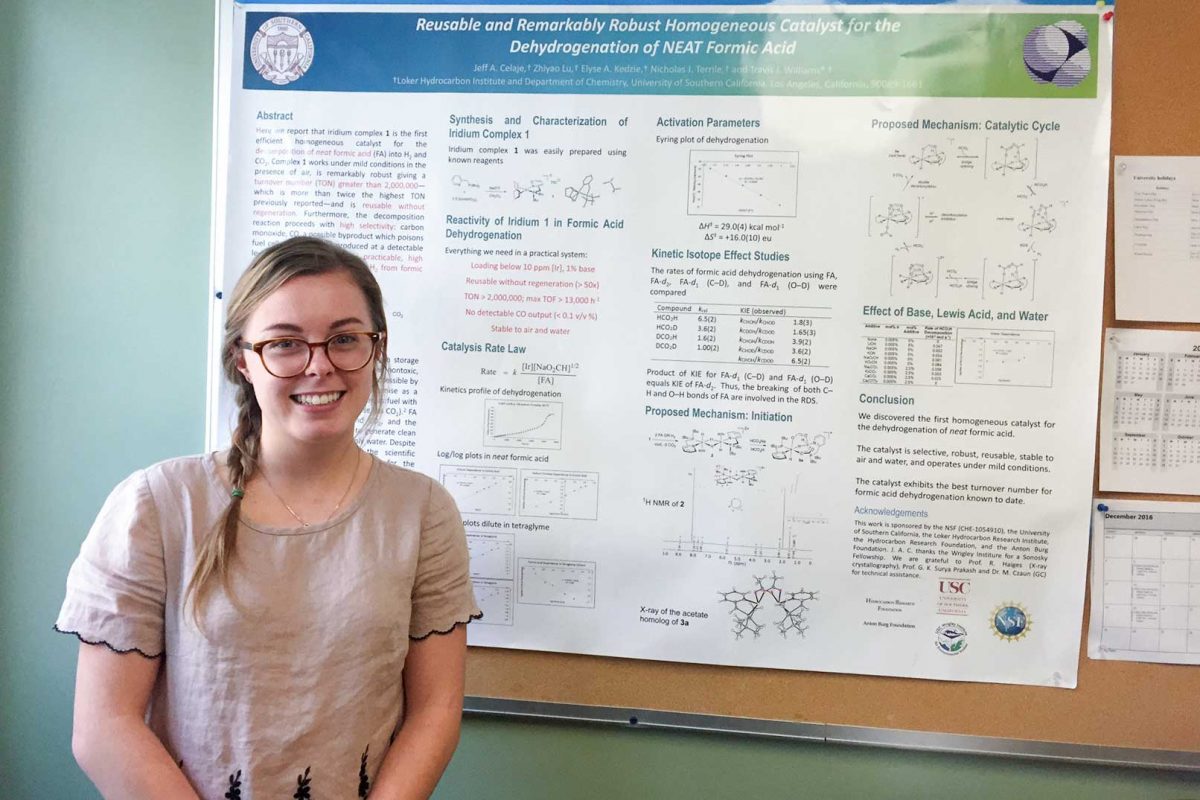 Elyse Kedzie with her award-winning presentation