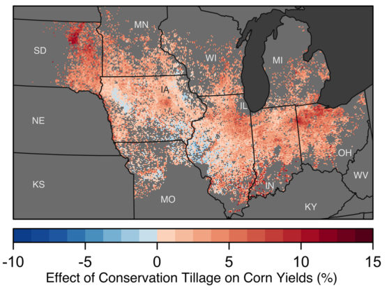 An illustration of the impact of conservation tillage on corn yeilds