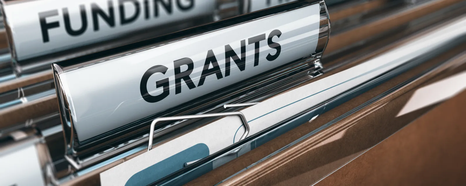Filing folders for grants and funding paperwork