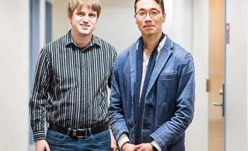 PhD student Jacob Harer (left) and research professor Peter Chin
