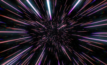 Scientists Use New Technique to Measure Universe’s Expansion Rate; Abstract retro color of warp or hyperspace motion in blue star trail 3d illustration stock photo
