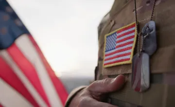 Soldier with American Flag