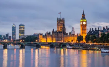 London skyline at dusk
