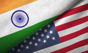 U.S. and Indian flags