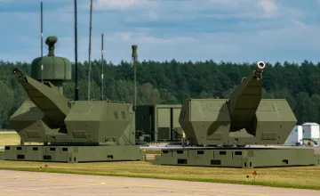 Defense artillery on a military base