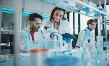 researchers talking