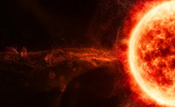 The sun emitting a solar flare