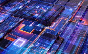 Abstract digital information 3D architecture