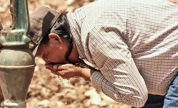Man drinking water