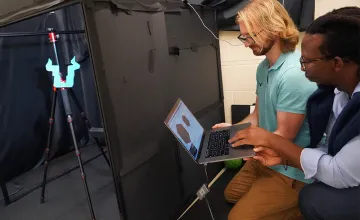 Murray-Bruce and Czajkowski using their technology to reveal what lies on the other side of the wall.