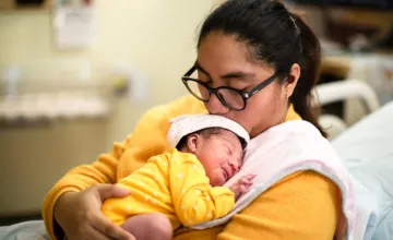 woman with a baby