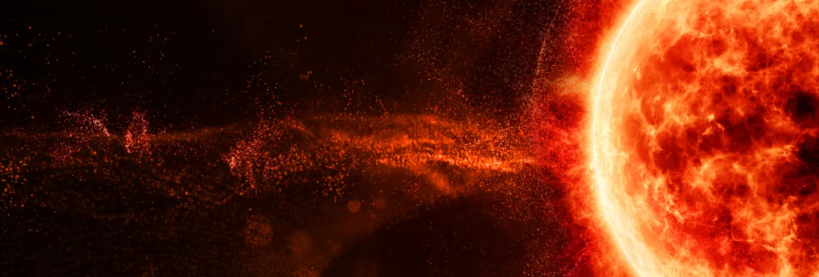 The sun emitting a solar flare