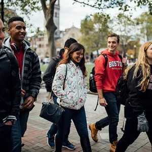 Students walking on campus