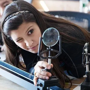 Photo of student conducting an experiment