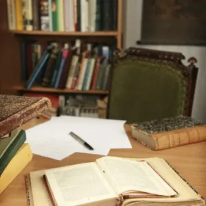 Open book on desk