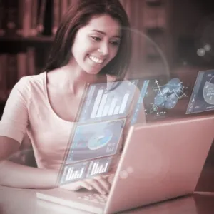 Girl working on laptop