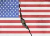 A cracked american flag, building civic bridges