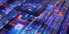 Abstract digital information 3D architecture