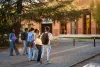 Students walking to class on campus