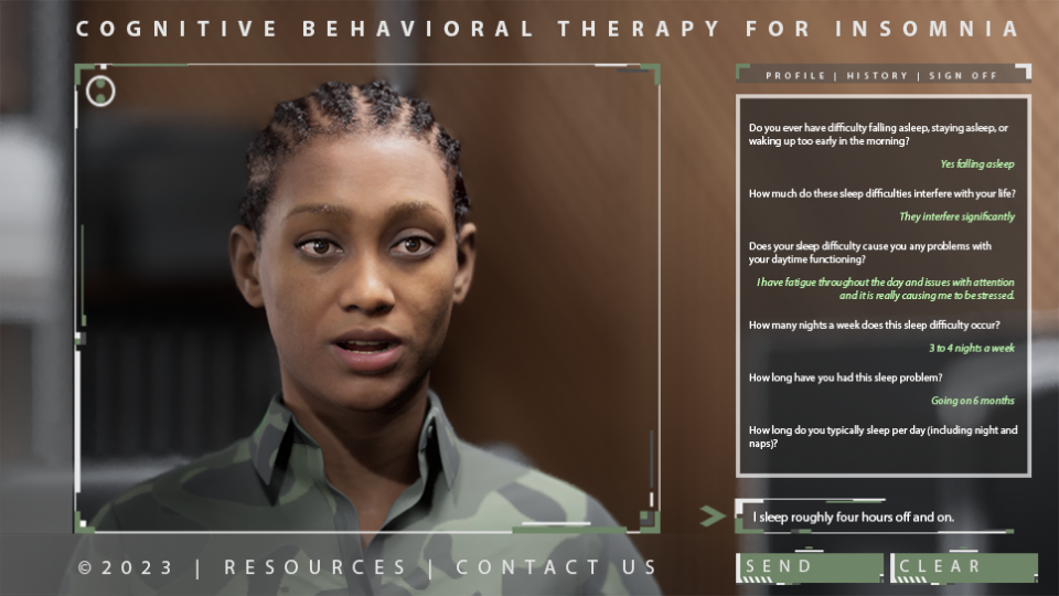 "Virtual patient could help veterans with insomnia"