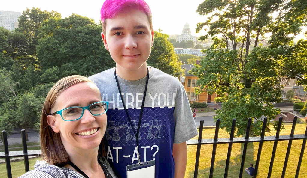 Yale Tests a Treatment for Skin Diseases That Often Target Children; Picture: Christina Fleagle and her son, Peyton, of Agawam, Mass., have spent a decade searching for ways to alleviate Peyton’s X-linked ichthyosis. Peyton is taking part in a clinical trial of a new treatment at Yale.
