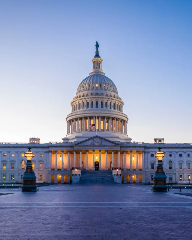 United states capitol dusk